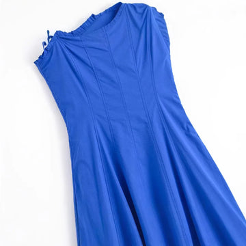 MQTIME  -  Summer New Fashion Versatile Women Strap Dress Simple Solid Color Female Slimming Dresses